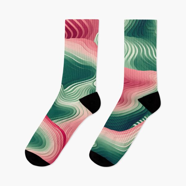 Item preview, Ebb and Flow: Vibrant Green and Pink Strata designed and sold by VectorPlace.