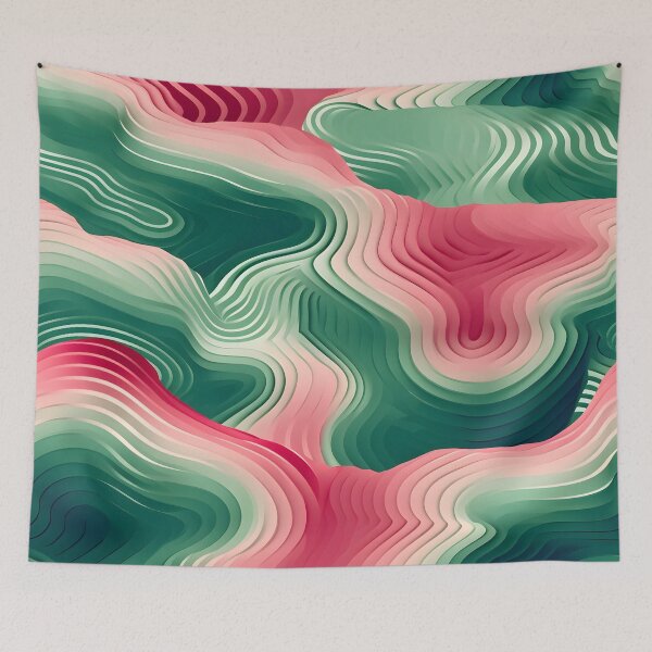 Item preview, Ebb and Flow: Vibrant Green and Pink Strata designed and sold by VectorPlace.