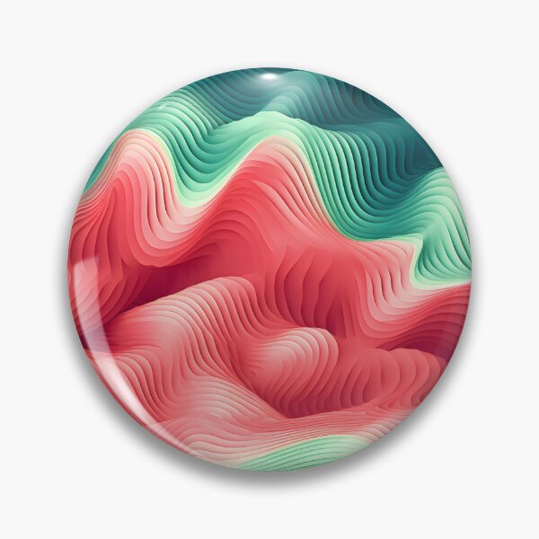 Item preview, Synthetic Topography: Layered Pink and Green Waves designed and sold by VectorPlace.