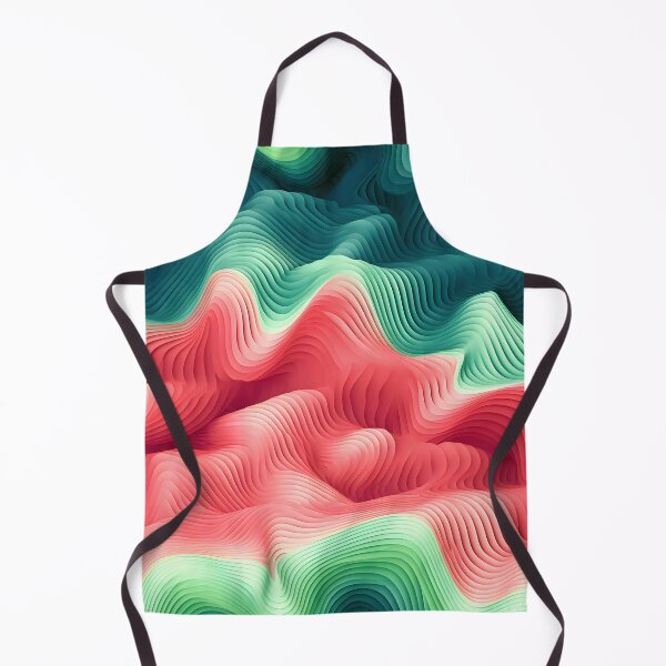 Item preview, Synthetic Topography: Layered Pink and Green Waves designed and sold by VectorPlace.