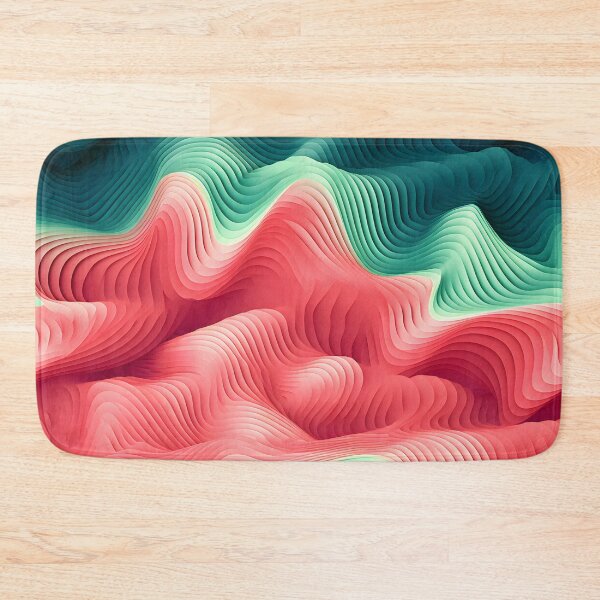 Item preview, Synthetic Topography: Layered Pink and Green Waves designed and sold by VectorPlace.