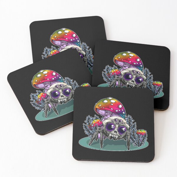 Item preview, Spider Skull with Rainbow Mushrooms designed and sold by iduzarts.