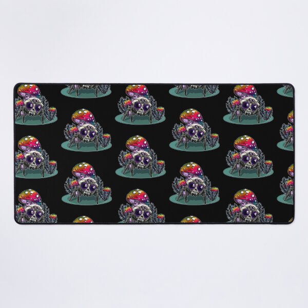 Item preview, Spider Skull with Rainbow Mushrooms designed and sold by iduzarts.