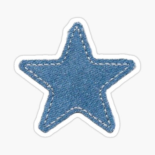 Item preview, Blue embroidery jean star designed and sold by Agathepages.
