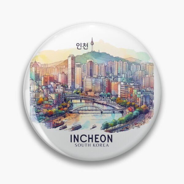 Item preview, Incheon South Korea Watercolor designed and sold by PaintMeWorld.