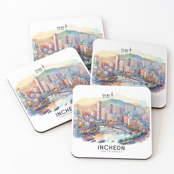 Item preview, Incheon South Korea Watercolor designed and sold by PaintMeWorld.