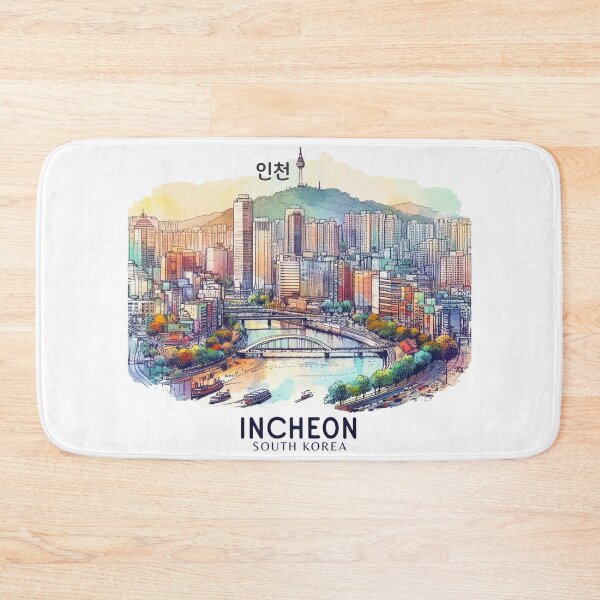 Item preview, Incheon South Korea Watercolor designed and sold by PaintMeWorld.