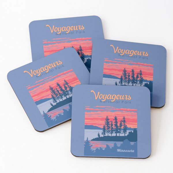 Item preview, Voyageurs National Park Rainy Lake Illustration Travel Art Vintage designed and sold by KrisSidDesigns.
