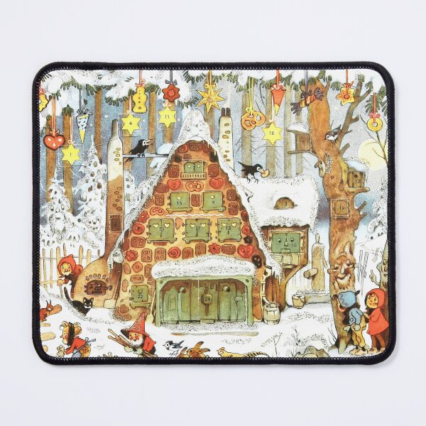Item preview, Adventskalender/ vintage Christmas card/ white Christmas/ advent calendar / gingerbreadhouse designed and sold by LaundrySalt.