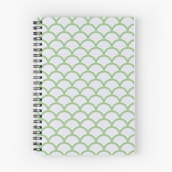 Item preview, Green Grey Overlapping Scale-Like Arches Curved Natural Geometric Simple Mermaid Tails Pattern designed and sold by PenguinForests.