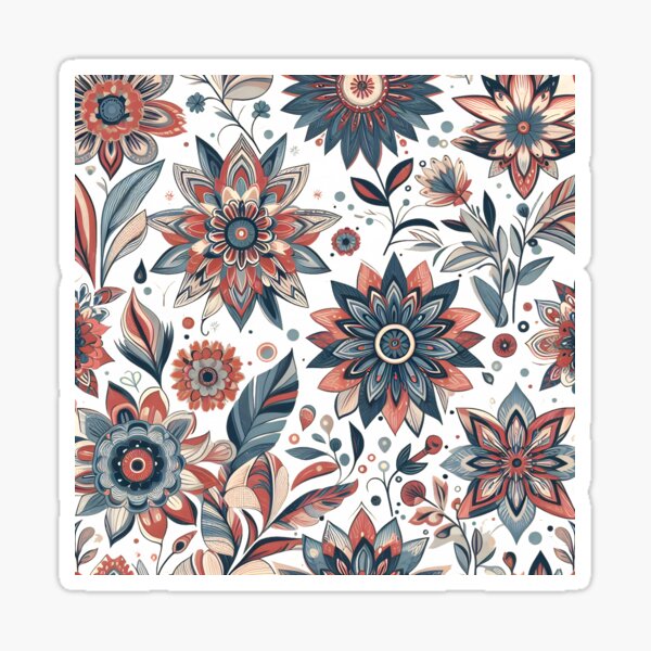boho floral art Sticker