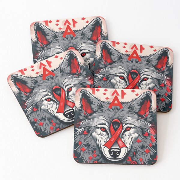 Item preview, Howling for Hope: World AIDS Day Wolf designed and sold by NightshadeWolfs.