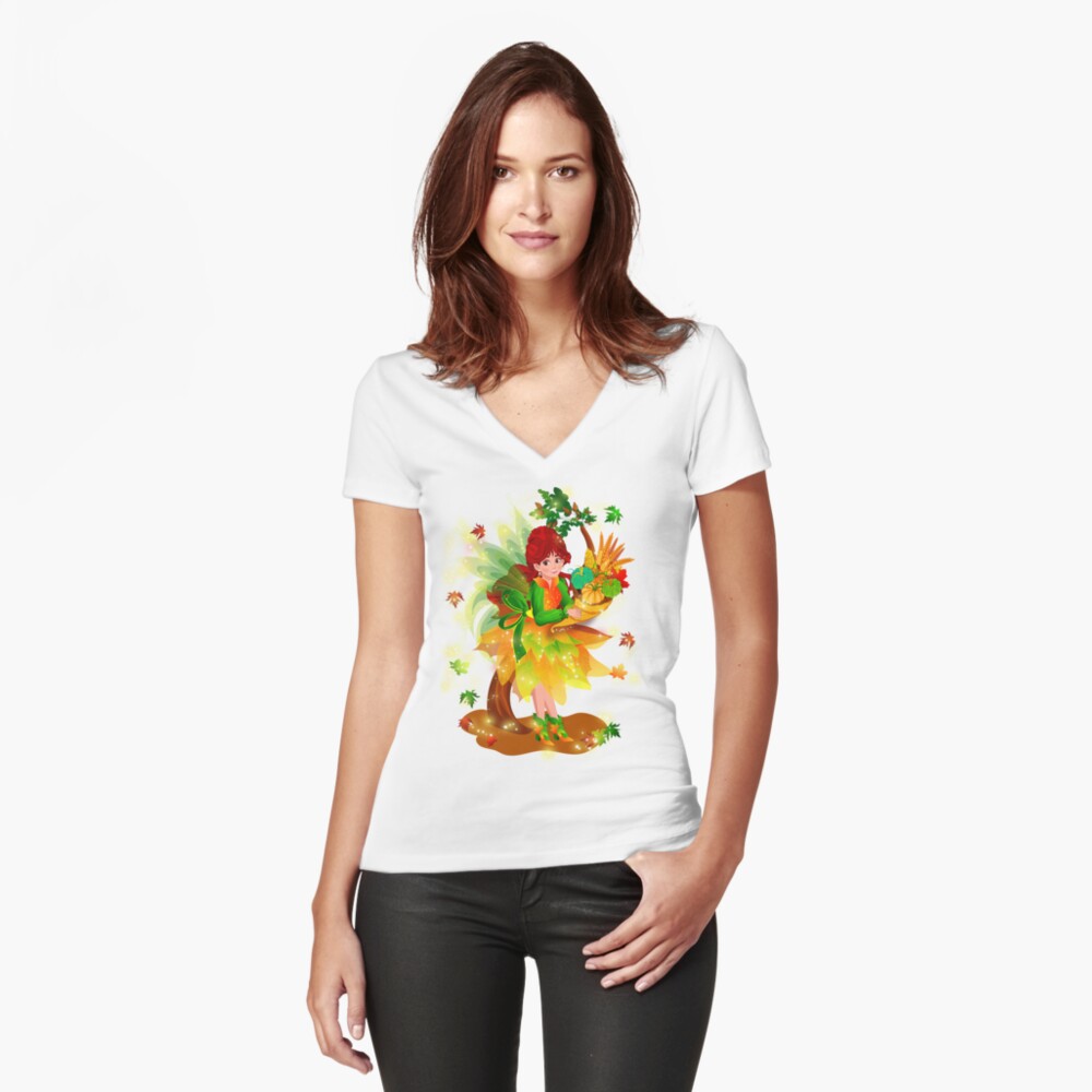 Item preview, Fitted V-Neck T-Shirt designed and sold by FairyBookClub.