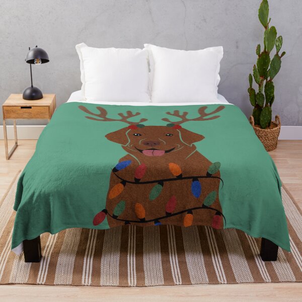 Item preview, Christmas Fox Red Lab with Reindeer Antlers designed and sold by reddogbuckeye.