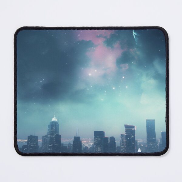Item preview, Cosmic Veil Over Cityscape designed and sold by kaileena-ai.