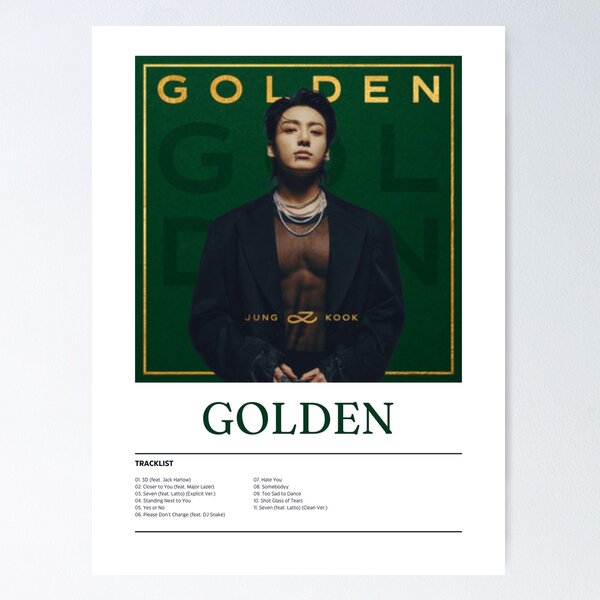 Jungkook Kpop Golden Album Poster for Sale by JoeHamiltona