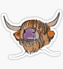 Highland cow oneliner Sticker