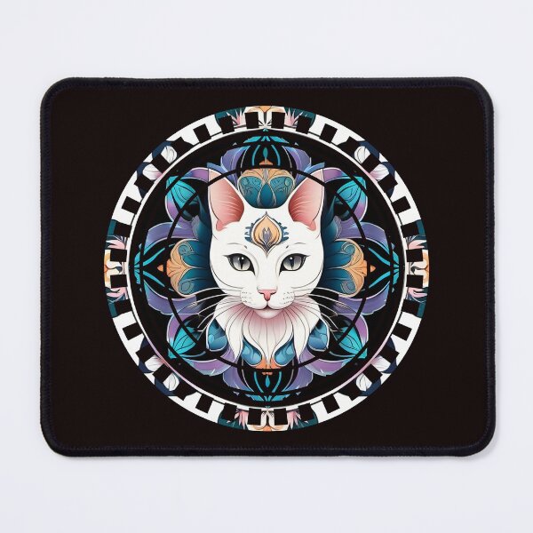 Item preview, White Cat Mandala designed and sold by InkedSafari.
