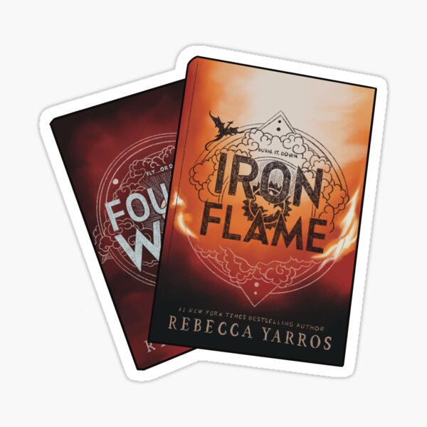 Iron Flame book cover dragons Sticker for Sale by Starbubblepress