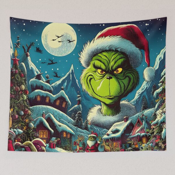Item preview, Grinch joy, festive art. Unique, whimsical Christmas magic. Explore now! designed and sold by InsaneLEDP.