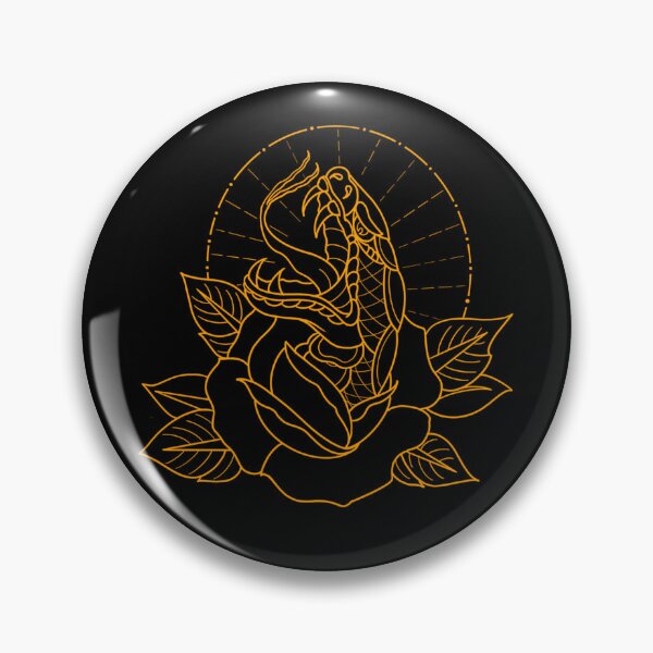 Item preview, Traditional gold snake flower flash designed and sold by ReaperRoseCo.