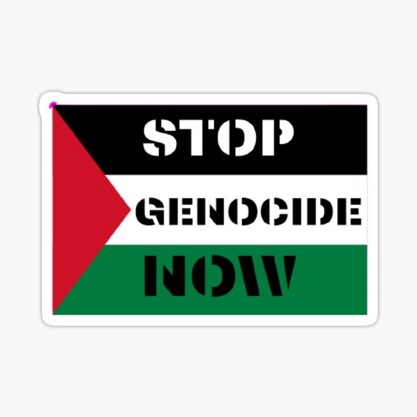 Item preview, Stop Genocide of Palestinians Sticker designed and sold by Trialloja.