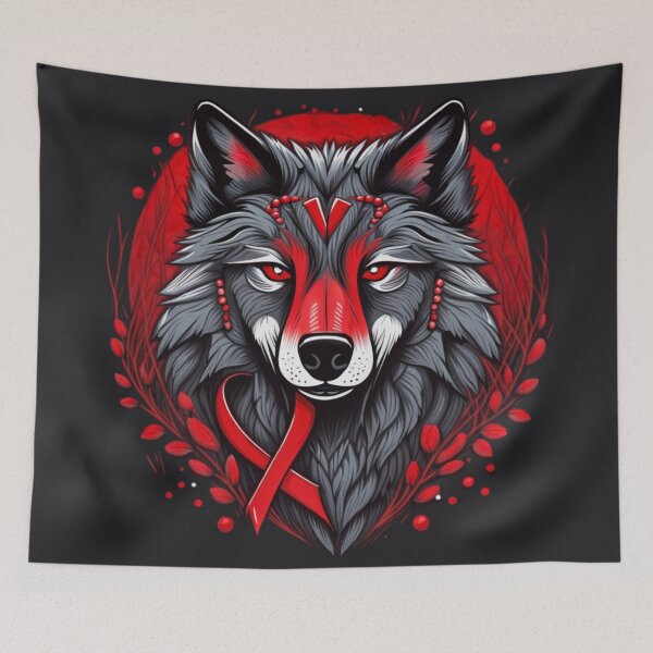 Item preview, Silent Guardians: World AIDS Day Wolf designed and sold by NightshadeWolfs.