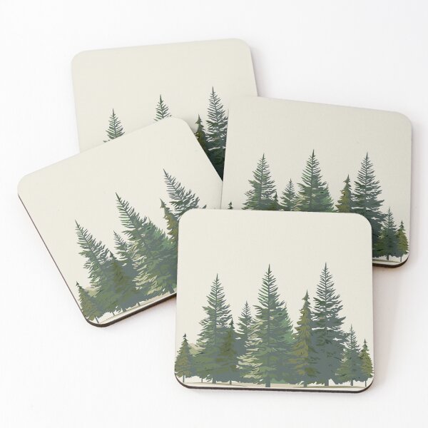 Item preview, Forest Pine Trees Silhouette Forest ,Nature Camping designed and sold by GirlGlowGraphic.