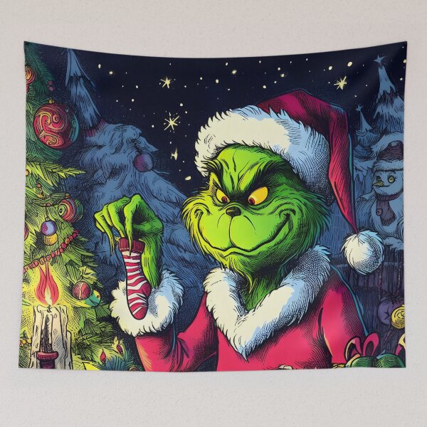 Item preview, Grinch joy, festive art. Unique, whimsical Christmas magic. Explore now! designed and sold by InsaneLEDP.