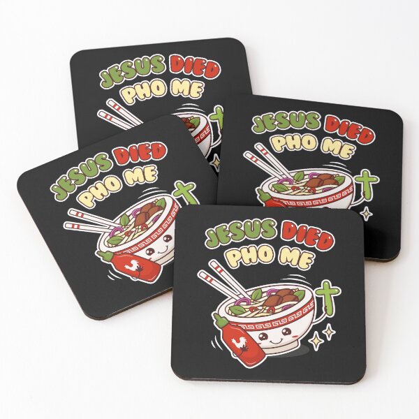 Item preview, JESUS DIED PHO ME - Christian Pun - Pho Soup with Chili Sauce and Chop Sticks designed and sold by Glory After Tears.
