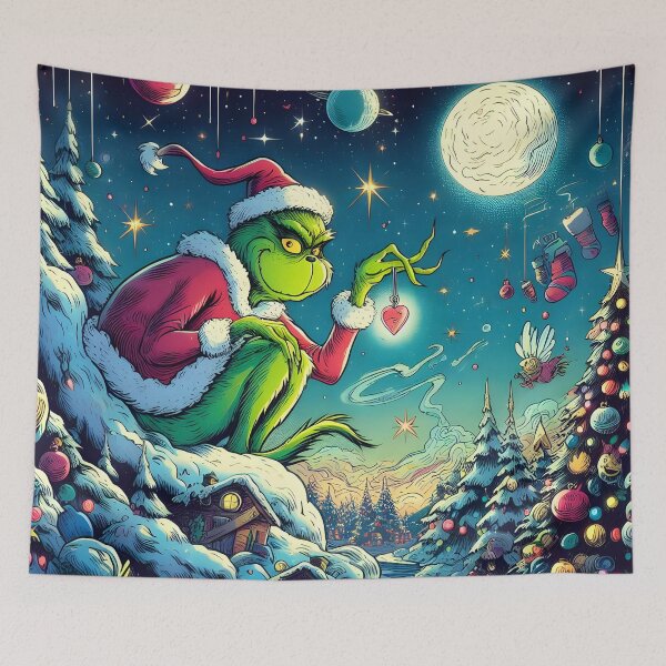 Item preview, Grinch joy, festive art. Unique, whimsical Christmas magic. Explore now! designed and sold by InsaneLEDP.