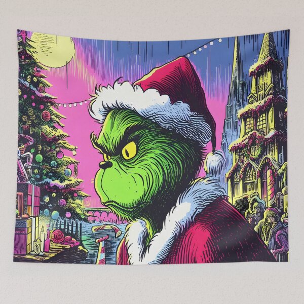 Item preview, Grinch joy, festive art. Unique, whimsical Christmas magic. Explore now! designed and sold by InsaneLEDP.