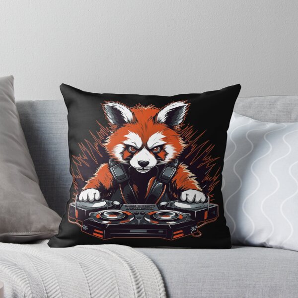 Item preview, DJ Red Panda Music Lover Turntables Graphic Art designed and sold by Delightfully Cynical.