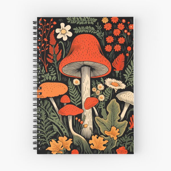 Item preview, Wild Magic Mushrooms - Cottagecore nature inspired retro magic mushrooms designed and sold by wolfandbird.