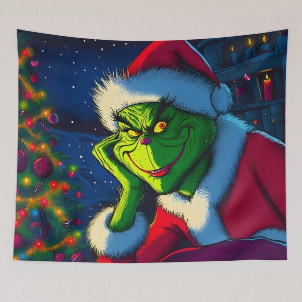 Item preview, Grinch joy, festive art. Unique, whimsical Christmas magic. Explore now! designed and sold by InsaneLEDP.