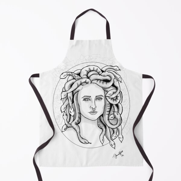 Item preview, Unleash Mythical Beauty with this mesmerizing black and white Medusa print! designed and sold by NerdyMissJen.