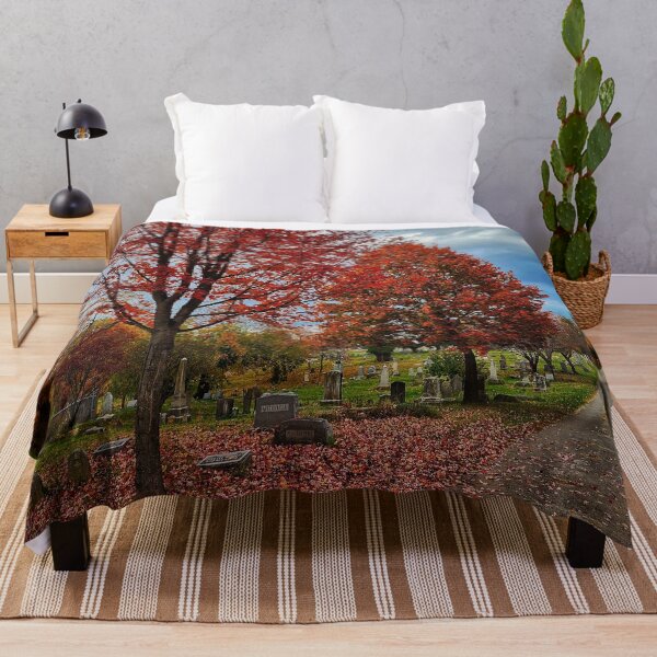 Item preview, Mortality Beckons - Abandoned Autumn Cemetery Landscape designed and sold by TwistedP-Photos.