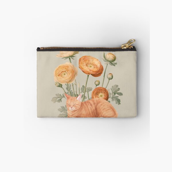 Item preview, Tabby Cat Napping With Golden Ranunculus designed and sold by VistaVintage.