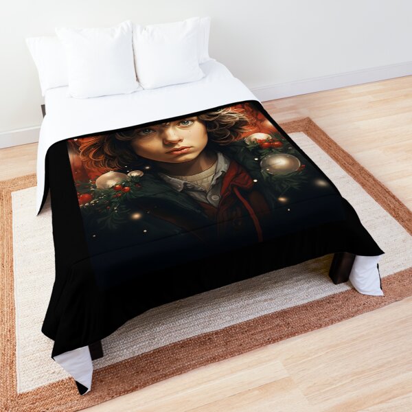 A Glowing Stranger Things Christmas: Illuminated Joys in Hawkins Generative AI Comforter