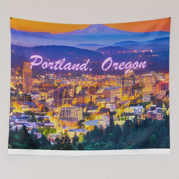 Item preview, Portland Oregon In An Oil Painting Style Design designed and sold by OregonsOwn.
