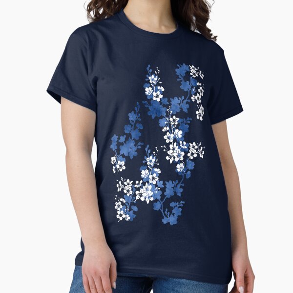 Aperçu de l'œuvre Fleur de Sakura en bleu profond créée et vendue par adenaJ.