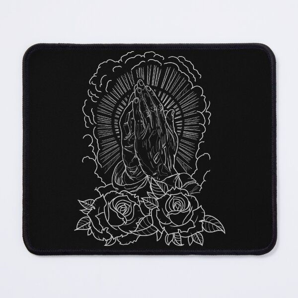 Item preview, Traditional praying hands and roses flash designed and sold by ReaperRoseCo.