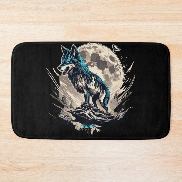 Item preview, wolf with moon designed and sold by Joncasmiart.