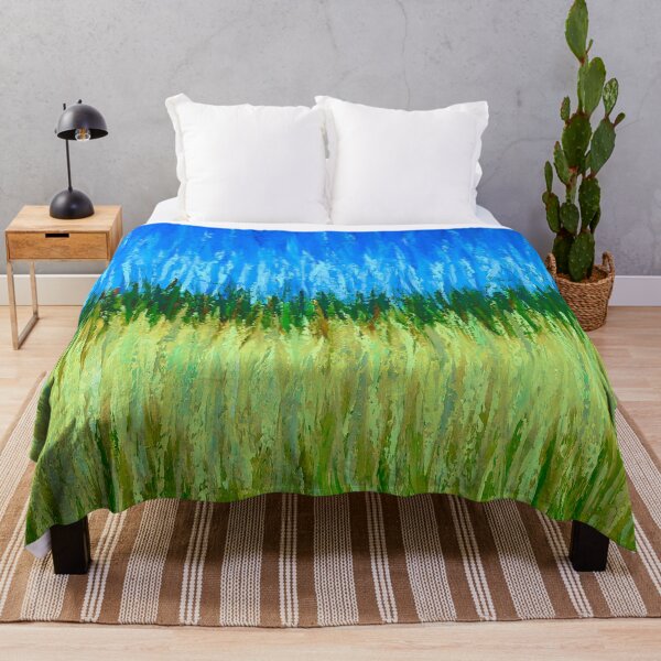 Item preview, Tall Grassy Meadow And Blue Sky Abstract Painting designed and sold by DEC02.