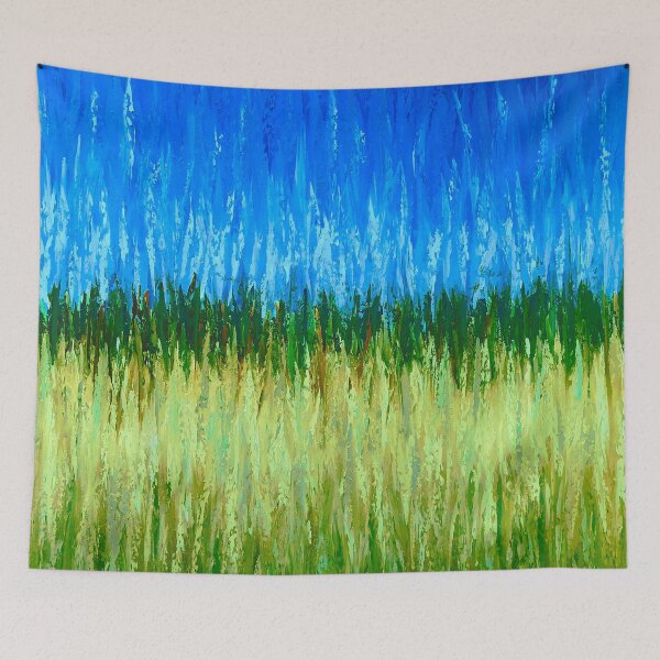 Item preview, Tall Grassy Meadow And Blue Sky Abstract Painting designed and sold by DEC02.