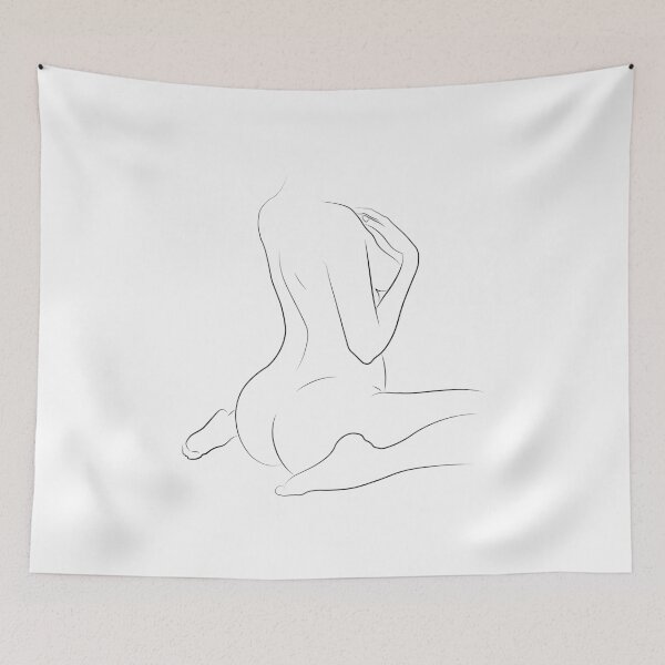 Item preview, Nude Sitting Back Woman Line Art Booty Ass designed and sold by dk-design85.