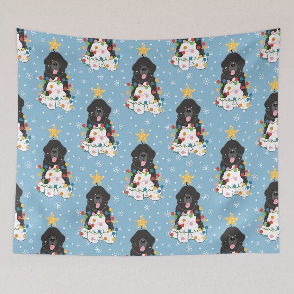 Item preview, Newfie Newfoundland Dog Christmas Tree - Black White 2 designed and sold by Lulupainting.