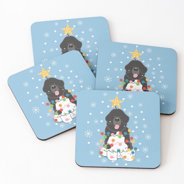 Item preview, Newfie Newfoundland Dog Christmas Tree - Black White 2 designed and sold by Lulupainting.