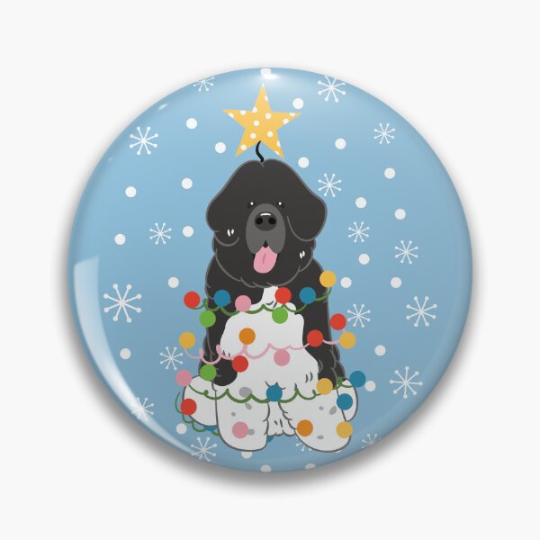 Item preview, Newfie Newfoundland Dog Christmas Tree - Black White 2 designed and sold by Lulupainting.