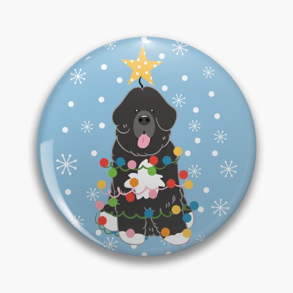 Item preview, Newfie Newfoundland Dog Christmas Tree - Black White 3 designed and sold by Lulupainting.